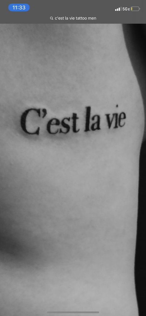 Cest La Vie Tattoo, La Vie Tattoo, Tattoo 2024, S Tattoo, Back Tattoo, Tattoos For Guys, Tatting, Tattoo Quotes, Tattoo Ideas