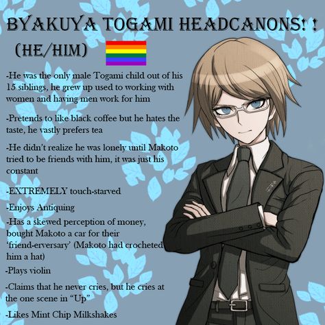 Byakuya Togami X Y/n, Byakuya X Makoto Fanart, Naegami Headcanons, Byakuya Headcanons, Byakuya Togami X Makoto Naegi, Byakuya X Makoto, Byakuya Fanart, Danganronpa Byakuya, Makoto X Byakuya