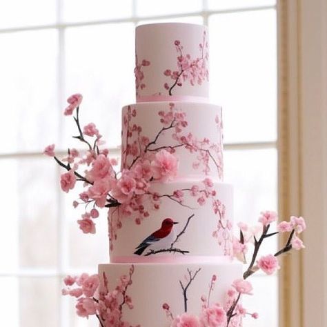 The Cayke. on Instagram: "@elizabethscakeemporium / PRETTY IN PINK wedding cake. Hand painted pink blossom wedding cake #weddingcake #weddingcakes #weddingcakesideas #pinkwedding #sugarflowers #paintedweddingcake #londonwedding" Cherry Blossom Wedding Centerpieces, Cherry Blossom Wedding Dress, Blossom Wedding Cake, Cherry Blossom Centerpiece, Cherry Blossom Wedding Cake, Pretty In Pink Wedding, Cherry Blossom Wedding Theme, Cherry Blossom Party, Sakura Wedding