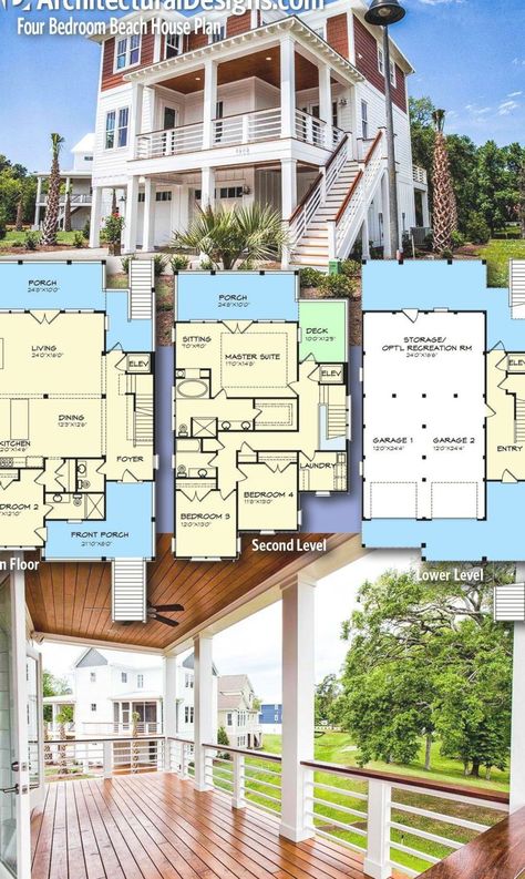 Beach Front House Plans, 4 Bedroom Beach House Plans, Newfoundland Houses, Beach House Floor, Beach House Floor Plans, Bedroom Beach House, Beach House Plan, House Plans Ideas, Bedroom Beach