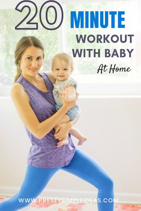 Workout with Baby At Home! This total body workout will focus on your core, lower, and upper body. You can also hold your baby or use babywearing to get the best results! No equipment is necessary. This mommy and me workout is only 20 minutes and can be done at home! #mommyandme #workout #babywearing #newmomtips Workout With Baby, Post Baby Workout, Shape Fitness, Baby Workout, 20 Minute Workout, Mommy Workout, Postnatal Workout, Post Partum Workout, Baby Weight