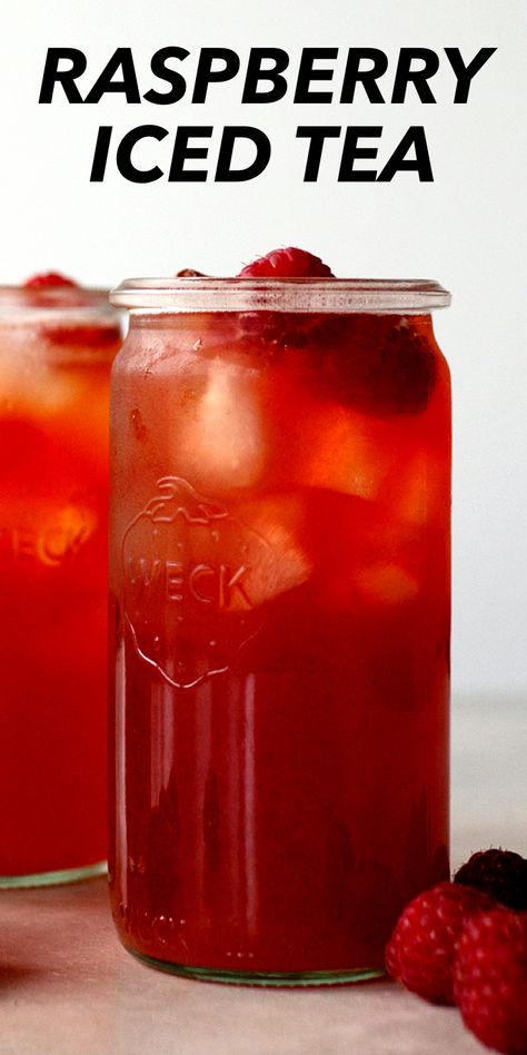 Raspberry Ice Tea Recipe, Flavored Tea Recipes, Summer Drinks Nonalcoholic, Iced Tea Recipes Homemade, Raspberry Iced Tea, Sweet Tea Recipes, Iced Tea Recipe, Iced Drinks Recipes, Tea Drink Recipes