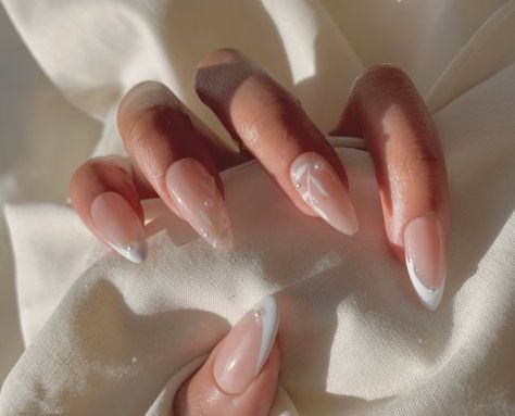 wedding nails, wedding, wedding nails natural, wedding nail ideas, wedding nail design Alternative Wedding Nails For Bride, Wedding Mail Art, Wedding Oval Nails For Bride, Black Bride Nails Wedding, Fiancee Nails, Wedding Nails Fall Brides, Dainty Wedding Nails, Unique Bride Nails, Classy Bride Nails