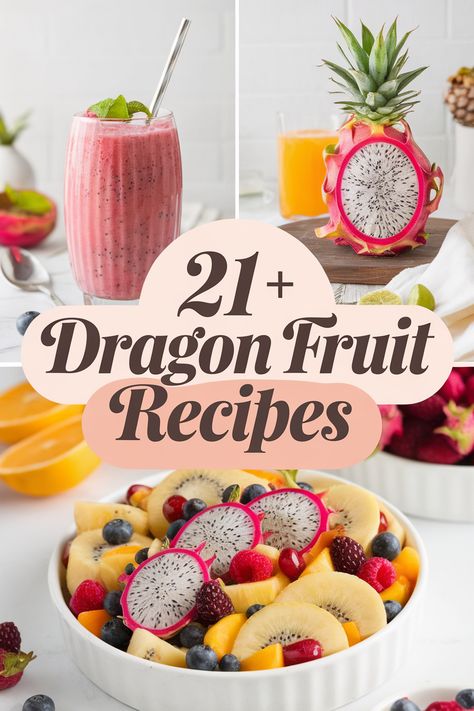 Brighten your day with these amazing homemade dragon fruit recipes! From refreshing smoothies to colorful salads and tasty desserts. each dish showcases the vibrant flavor of dragon fruit. Perfect for summer snacks or special treats. these recipes are sure to delight your taste buds and impress your friends! Enjoy this tropical delight! What To Do With Dragon Fruit, Recipes With Dragon Fruit, Dragon Fruit Recipe, Dragon Fruit Recipes, Dragon Fruit Bowl, Grilled Fruit Kabobs, Dragonfruit Recipes, Dragon Fruit Smoothie Bowl, Refreshing Smoothies