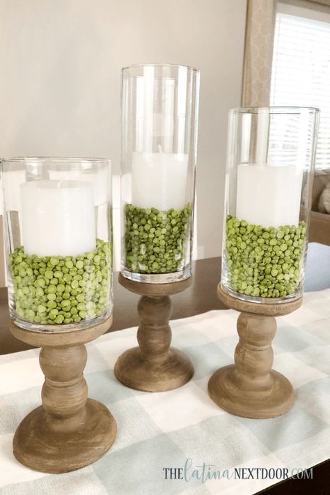 Farmhouse Spring Decor and St. Patricks DIYs - 9 Farmhouse Inspired Spring Decor DIYs #farmhousespringdecor Diy St Patricks Day Decor, Yankee Candle Jars, Farmhouse Tray, Dollar Tree Fall, Dollar Tree Decor, Dollar Tree Diy Crafts, Church Decor, Spring Home Decor, Spring Diy