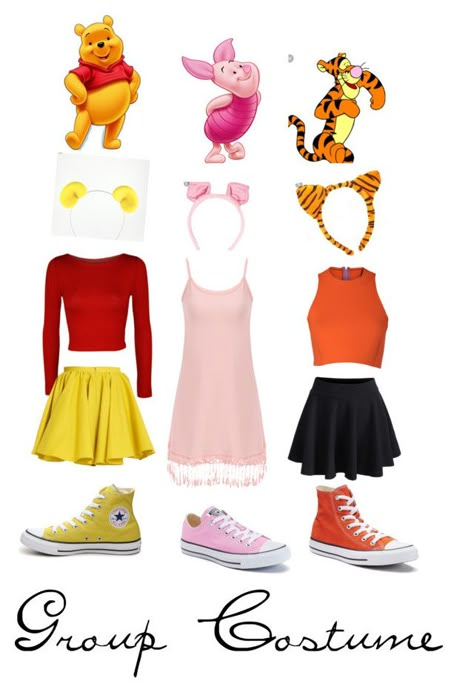 Pooh Outfits, Tigger Costume, Girl Group Halloween Costumes, Teenage Halloween Costumes, Disney Character Outfits, Disney Bound Outfits Casual, Cute Group Halloween Costumes, Winnie The Pooh And Friends, Matching Halloween Costumes