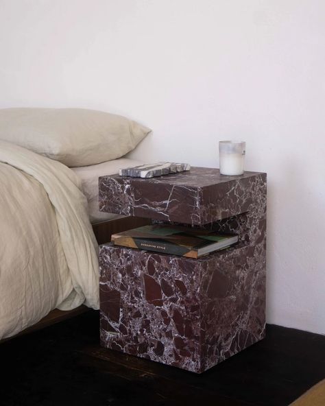 Bedside Table Marble, Cream Bedside Tables, Marble Bedside Tables, Marble Side Table, White Onyx, Marble Side Tables, Milan Design Week, Occasional Table, Single Stone