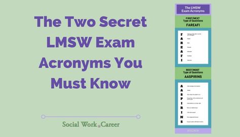 These two acronyms help social workers succeed in their social work licensing exam by prioritizing their interventions and/or work with clients. Lcsw Study Guide, Lcsw Exam Prep, Lmsw Exam, Social Work License, Aswb Exam, Lcsw Exam, Social Work Exam, Clinical Social Work, Exam Study Tips