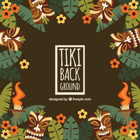 Tiki Background, Tikki Bar, Tiki Masks, Cart Design, Food Cart Design, Tiki Mask, Ticket Design, Vintage Background, Retro Background