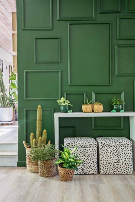 Ruangan Studio, Accent Wall Design, Green Accent Walls, Accent Wall Colors, Accent Wall Designs, Room Accent Wall, Diy Wand, Diy Accent Wall, Wallpaper Samsung