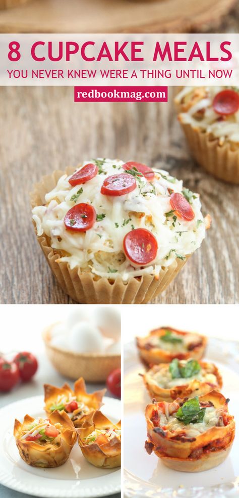 Breakfast, lunch, and dinner—all served from one muffin tin. Savory Cupcake Recipes, Quiche Cupcakes, Cheeseburger Cupcakes, Mexican Quiche, Dinner Cupcakes, Chicken Cupcakes, Savory Cupcakes, Muffin Cups Recipes, Meatloaf Cupcakes