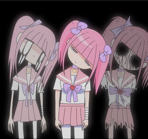 Girls With Pink Hair, Menhera Aesthetic, Yumi Kawaii, Menhara Chan, Yami Kawaii Art, Anime Galaxy, Yami Kawaii, Kawaii Core, Creepy Cute