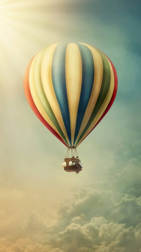 Hot Air Balloon Wallpaper, Air Balloon Wallpaper, Balloon Wallpaper, Cold Porcelain Tutorial, Hot Air Balloons Photography, Easy Landscape Paintings, Photoshop Digital Background, Cool Pictures For Wallpaper, Original Iphone Wallpaper