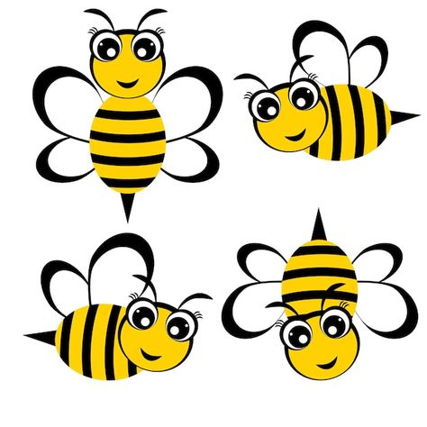 Abeilles Ensemble De Drôles De Petites A... | Premium Vector #Freepik #vector #abeille-mignonne #abeille #mignon #illustration-abeille Bees Cute, Cute Cartoon Characters, Bee Happy, Vector Photo, Cartoon Characters, Premium Vector, Cute Cartoon, Graphic Resources, Vector Illustration