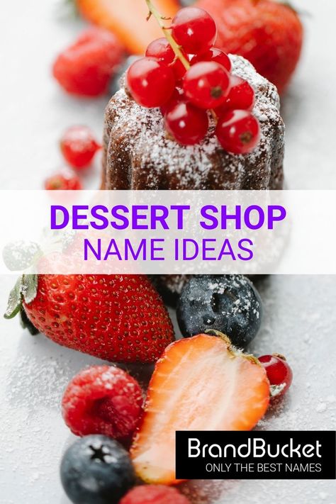 This curated and catchy list of dessert shop name ideas will give you the inspiration you need to get started with your own dessert shop business. Here you'll find 50+ catchy brand names for Dessert Businesses that will have people drooling for more. Check out the name ideas now! dessert shop name ideas, dessert shop names, dessert shop names ideas in french, dessert shop logo, dessert shop ideas, dessert shop business name, dessert business names, dessert business name ideas Patisserie Name Ideas, Dessert Business Name Ideas, Dessert Shop Names Ideas, Dessert Business Names, Dessert Shop Logo, Ice Cream Shop Names, Cake Shop Names, Logo Dessert, List Of Desserts