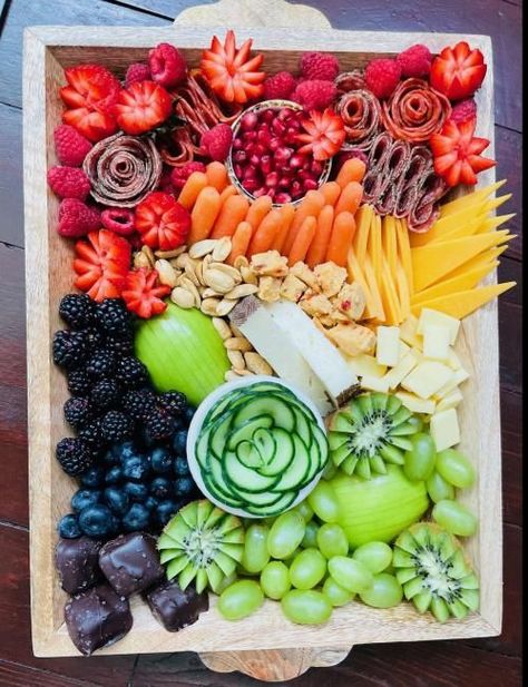 Charcuterie Board Ideas Veggies, Succulent Charcuterie Board, Spring Grazing Board, Fairy Charcuterie Board Ideas, Whimsical Charcuterie Board, Garden Party Charcuterie Board, Fruit Veggie Charcuterie Board, Veggie And Fruit Charcuterie Board, Fruit And Cheese Charcuterie Board