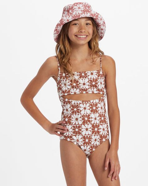 Girls Clothing & Accessories - Shop Online – Billabong.com Surf Tee, Girls Swimwear, Street Dress, Swimsuit Models, Swimwear Online, Swimwear Girls, Online Shops, Golden Brown, Girls Clothing