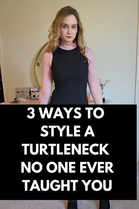 Think turtlenecks are boring? Think again! From layering under dresses to pairing with cropped sweaters or rocking a sleek solo look, these styling tricks will transform your turtleneck into a wardrobe MVP. Cozy, chic, and effortless, these hacks work for fall, winter, and beyond. Ready to fall in love with this versatile piece? Let’s level up your outfit game today! Black Turtle Neck Layered Outfit, Sleeveless Turtleneck Outfit Winter, Turtleneck Outfit Layering Winter, Turtle Neck Under Dress, Black Turtle Neck Outfit Women, Turtleneck Dress Outfit, Bodysuit Outfit Winter, Argyle Sweater Outfit, Turtle Neck Dress Outfit