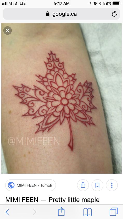 Winter Inspired Tattoos, Red Maple Leaf Tattoo, 4 Season Tattoo, Canadian Tattoo For Women, Canada Tattoo Ideas Simple, Maple Leaf Tattoo Design, Canada Tattoo Ideas, Maple Tattoo, Maple Leaf Tattoos