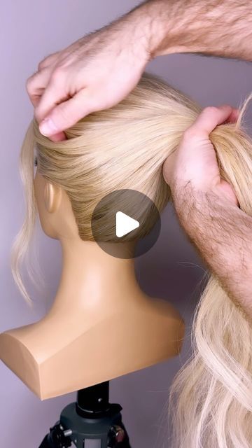 Joseph I'Anson on Instagram: "Do you struggle to create the perfect messy high bun? Well not anymore with my easy tutorial!!! 🤍 L’IMAGE Mannequin - “Gigi” from @equip_the_creative use code Joseph10 at the checkout to get 10% off your order. Products used @revlonprofessionaluk style masters. . . #hairvideos #hairvideo #hairup #updo #hairupdo #hairupdos #hairtutorial #hairtutorials #updotutorial #bridalhair #weddinghair #bridestyles #bridehair #hairdo #weddinghair #hairreels #reel #réel #reelit #hairart #hairartist #artist #hairideas #hairgoals #updostyles #undonstyle #highbun #messybun #btconeshot2024_stylingvideo @oneshothairawards @markleesonsalons @nextlevelhairstylists @hairbrained_official @limage_gmbh @hairtutorial4you @hairstyles_ideas__ @i.love.hairstyles @esteticamagazine @be How To Do A Messy Updo Step By Step, Bridal High Updos For Long Hair, Bridal Updos For Long Hair Ponytail, Classy Bun Wedding Hair, High Bun Updo Tutorial Videos, Wedding Bun Step By Step, Elegant Chignon Tutorial, Cinderella Bun Tutorial, Easy High Bun Tutorial