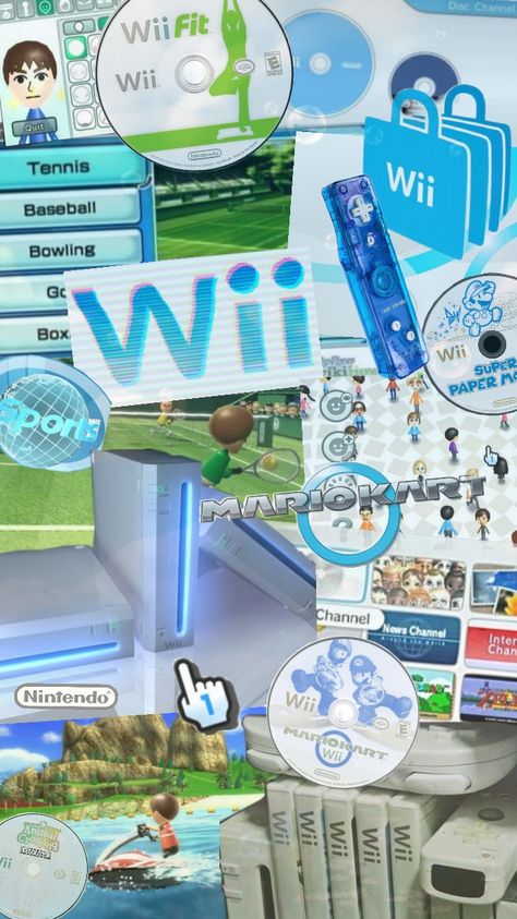 entry entry @melissac1590 's video games comp :) #compentry #wii #nintendo #nostalgia #frutigeraero 2000s Background, Nintendo Nostalgia, Wii Sports, Y2k Posters, 2000s Nostalgia, Horror Themes, Dreamcore Weirdcore, Retro Futuristic, Retro Futurism