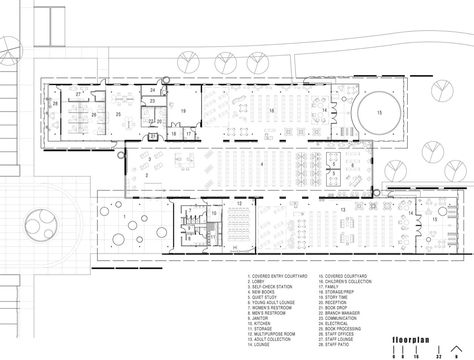 Mountain Library, Library Floor Plan, Elementary School Projects, Grid Architecture, Public Library Design, Office Space Planning, Arch Inspiration, Landscape Architecture Graphics, Library Plan