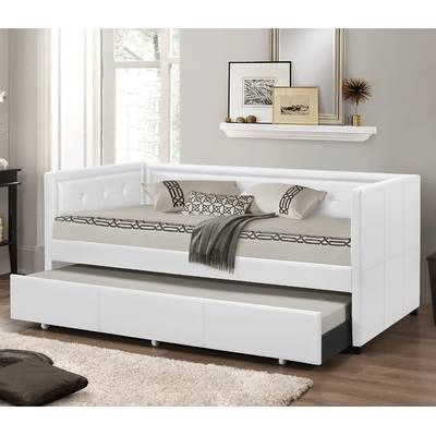 Bed Near Window, Trundle Mattress, Twin Daybed With Trundle, Wood Daybed, Upholstered Daybed, Daybed With Trundle, Day Bed, Baxton Studio, Beds & Bed Frames