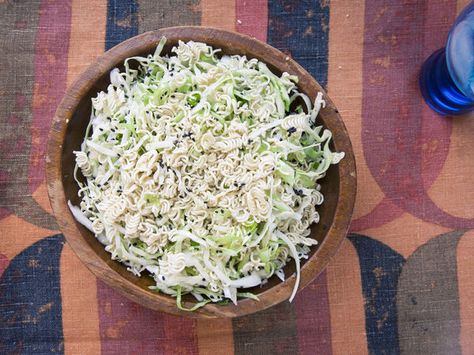 Cabbage salads featuring dried noodles are a staple of Hawaiian home cooking, adding crunch, texture, and sweetness to this terrifically versatile slaw. Hawaiian Cabbage, Ramen Cabbage Salad, Cabbage Salads, Best Cabbage Recipe, Cabbage Salad Recipe, Grilled Cabbage, Cabbage Salad Recipes, Recipes From Around The World, Cabbage Slaw