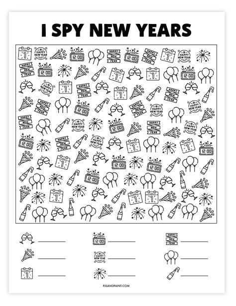 I spy New Years New Years Eve Questions For Kids, Printable I Spy Pages, New Years Speech And Language Activities, I Spy Winter Free Printable, New Years School Activities, New Year Activity For Kindergarten, New Years Resolution Activities For Kids, New Years School Activities For Kids, New Years Activity For Kids