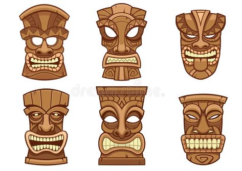 Totem Tiki, Tiki Masks, Tiki Hawaii, Tiki Tattoo, Tiki Faces, Tiki Head, Tiki Statues, Surf Vintage, Tiki Totem