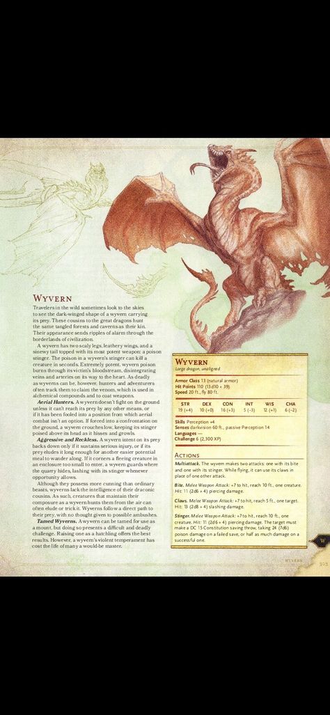 Dnd Wyvern, Dnd 5e Desert Creatures, D&d Pets 5e, Dnd Monster Stat Block, Dnd Demons Stats, D&d Monster Stats, Sky Car, Dnd Creatures, Dungeons And Dragons Rules