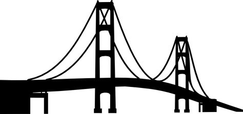 Here is a silhouette of the Mighty Mac by request.  :) This svg file can be used in either version of SCAL. This file is for personal use only. Feel free to link to this post, but the file is not t… Bridge Icon, Michigan Decor, Bridge Tattoo, Mackinaw Bridge, Bridge Drawing, Cornhole Designs, Scrapbook Overlay, Mackinac Bridge, Silhouette Clip Art