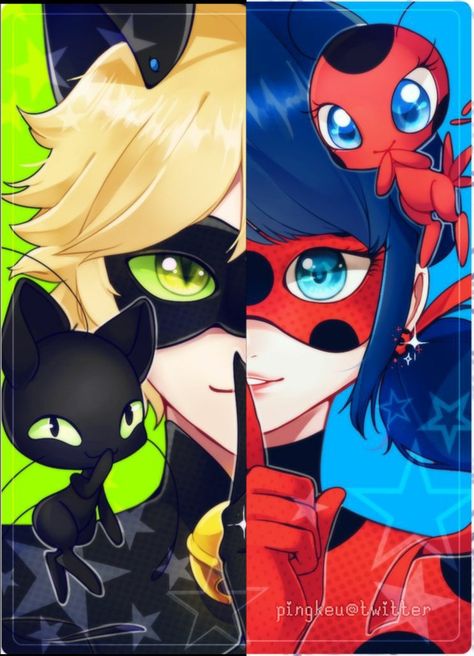 Ladybug Happy Birthday, Chat Noir And Ladybug, Ladybug And Cat Noir Fanart, Miraculous Ladybug And Cat Noir, Miraculous Fanart, Ladybug E Catnoir, Catnoir And Ladybug, Miraculous Ladybug Kiss, Tikki Y Plagg