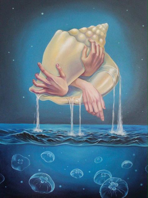 Water Is Life, Surealism Art, Art Major, She Sells Seashells, Oyster Pearl, Japan Culture, Shell Art, Sacred Art, Ocean Life