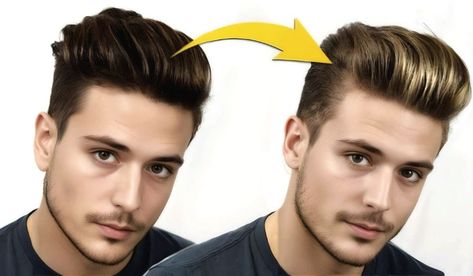 Men's highlights for dark hair is back to stay. You will see popular hair highlights for men from blonde on black, red on brown, etc. Highlights For Black Hair Men, Male Highlights, Boy Highlights, Hair Highlights For Men, Highlights For Dark Hair, Haircut For Boys, Black Hair With Brown Highlights, Highlights For Men, Boys Highlights