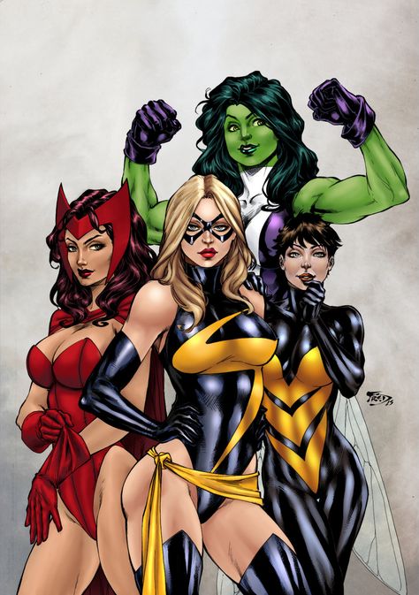 Avengers Girls By Ed Benes Avengers Girl, Marvel Heroines, Marvel Characters Art, Marvel Comic Character, Comics Girls, Marvel Girls, Marvel Comics Art, Ms Marvel, Marvel Women