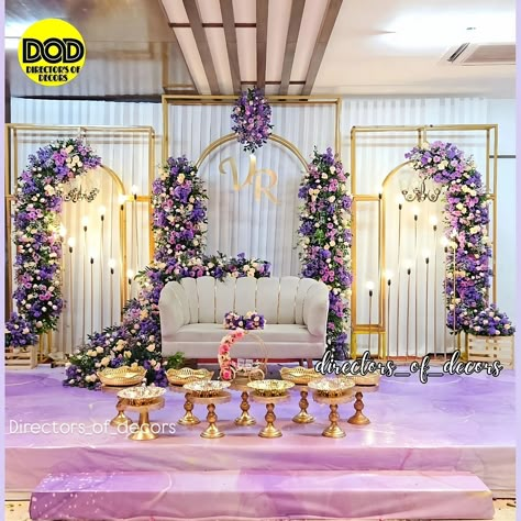 @directors_of_decors #engagement #bettertogether Engagment Decoration Stage Simple, Stage Decorations Engagement, Stage Decorations Simple, Engagement Backdrop Decorations, Engagement Themes Decor, Background Decoration For Wedding, Indian Engagement Decorations, Stages For Wedding, Reception Decorations Indian