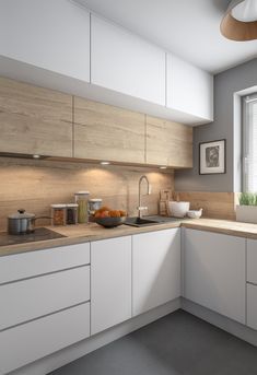 ArtStation - Kitchen (UE4), Tomasz Muszyński Minimal Kitchen Design, Desain Pantry, Simple Kitchen Design, Modern Kitchen Interiors, Kitchen Design Modern White, Kitchen Interior Design Decor, Hidden Rooms, Kitchen Design Plans, House Design Kitchen