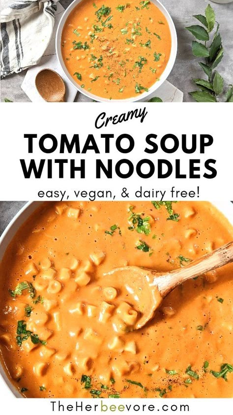 Tomato Noodle Recipes, Tomato Noodle Soup Recipes, Tomato Soup With Pasta Sauce, Tomato Soup And Noodles, Tomato Soup Noodles, Tomato Soup With Noodles, Creamy Tomato Pasta Soup, Creamy Tomato Noodle Soup, Tomato Soup Pasta