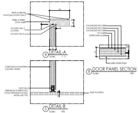 Soundproof door design drawing Door Design Drawing, Door Sweeps, Soundproof Windows, Hollow Core Doors, Studio Build, Door Sweep, Window Detail, Architecture Sketchbook, Door Detail