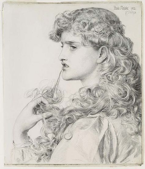 Frederick Sandys (British Pre-Raphaelite artist, 1829–1904) Proud Maisie, 1902. Black chalk on wove paper, laid down on cardboard, 39.2 x 33.4 cm. National Gallery of Canada, Ottawa. 1800s Woman Drawing, Frederick Sandys, Edwardian Paintings Of Women, Edwardian Lady Illustration, Edwardian Portraits Painting, Canada Ottawa, 1840s Portraits Paintings, Pre Raphaelite Art, John Everett Millais