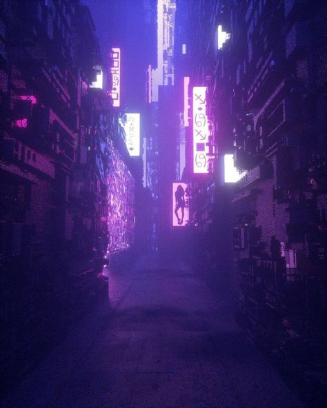 Neon Cyberpunk Aesthetic, Neon Cyberpunk, Neon City, Violet Aesthetic, Science Space, Neon Noir, Futuristic Aesthetic, Purple Vibe, Cyberpunk Aesthetic