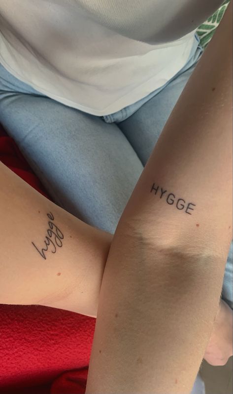 Norwegian Words Tattoo, Hygge Tattoo Ideas, Fika Tattoo, Hygge Tattoo, Denmark Tattoo, Micro Tattoo, Tattoos Inspo, Phrase Tattoos, Nordic Tattoo