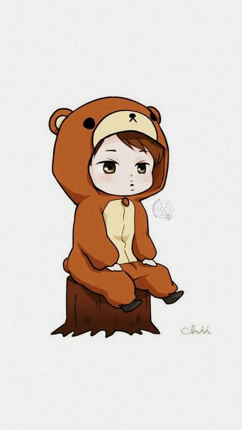 Exo Cartoon, Exo Chibi Fanart, Exo Anime, Exo Stickers, Exo Chibi, Exo Jongin, Exo Art, Exo Fan Art, Exo Fan