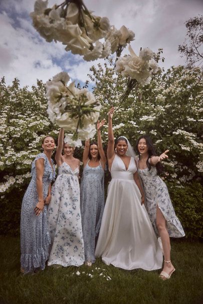 Sachin & Babi Eliza Dress - BHLDN Canna Wedding, Cottagecore Weddings, Cottagecore Bridesmaid Dress, Bridesmaid Dresses Floral Print, Florist Business, Ivy Dress, Vibrant Wedding, Floral Bridesmaid Dresses, Sachin Babi