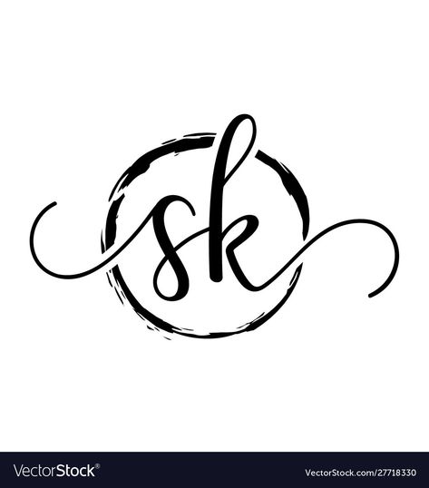 Sk Letter Tattoo, Sk Initials Logo, Sk Logo Design, Sk Wallpaper, Logo Sk, Sk Logo, Zen Circle, Handwriting Logo, Logo Circle