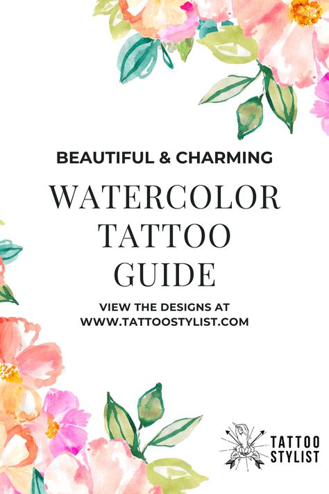 Color Wash Tattoo, Fineline Watercolor Tattoo, Delicate Watercolor Tattoo, Water Colour Tattoo Designs, Small Watercolor Tattoos For Women, Water Colour Tattoo For Women, Watercolor Flowers Tattoo, Watercolor Back Tattoo, Watercolor Background Tattoo