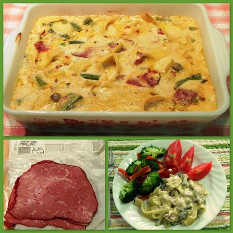 The Iowa Housewife: Dried Beef and Noodle Casserole Dried Beef Casserole, Beef And Noodle Casserole, Dried Beef Recipes, Delicious Casseroles, Beef Macaroni, Macaroni Casserole, Dried Beef, Beef Noodle Soup, Mongolian Beef