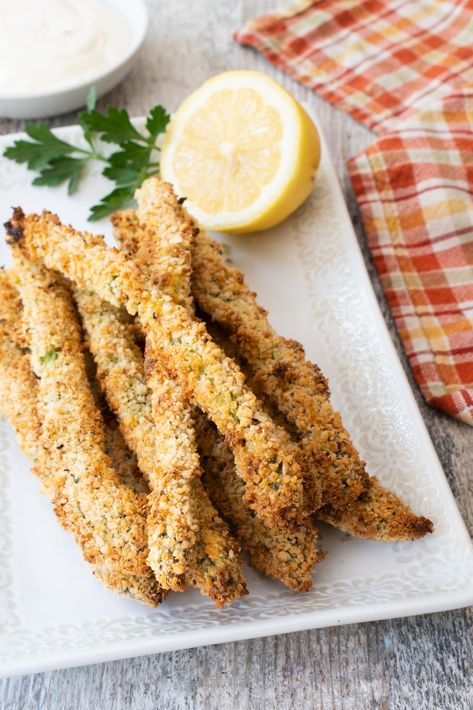 Baked Asparagus Fries, The Yummy Life, Baked Eggplant Fries, Asparagus Recipes Baked, Roasted Baby Potatoes, Stuffed Baked Potatoes, Asparagus Fries, Avocado Fries, Panko Crumbs