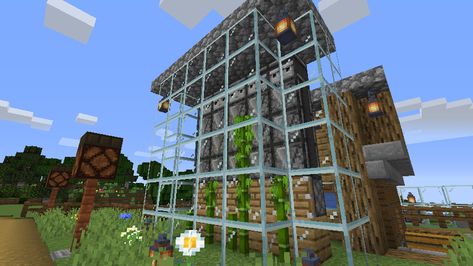 Automatic Bamboo Farm for fuel to Cook the chicken. Minecraft Pens For Animals, Automatic Sugar Cane Farm Minecraft, Minecraft Automatic Bamboo Farm, Exp Farm Minecraft, Minecraft Automatic Farm, Game Level Design, Minecraft Farm, Minecraft Castle, Minecraft Tips